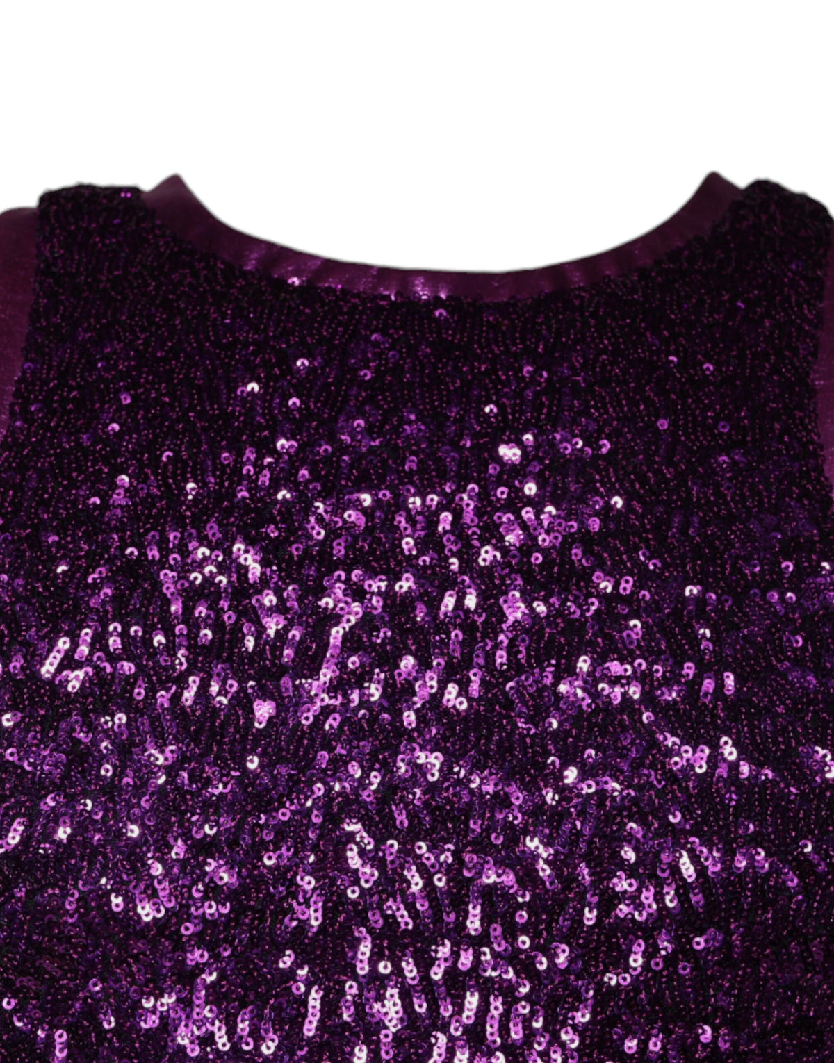 T-shirt violet sans manches à col rond et paillettes de Dolce &amp; Gabbana