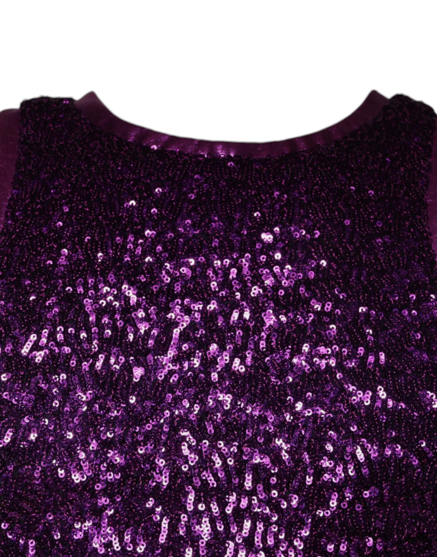 T-shirt violet sans manches à col rond et paillettes de Dolce &amp; Gabbana