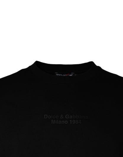 Dolce &amp; Gabbana zwart-leopard katoenen T-shirt met korte mouwen