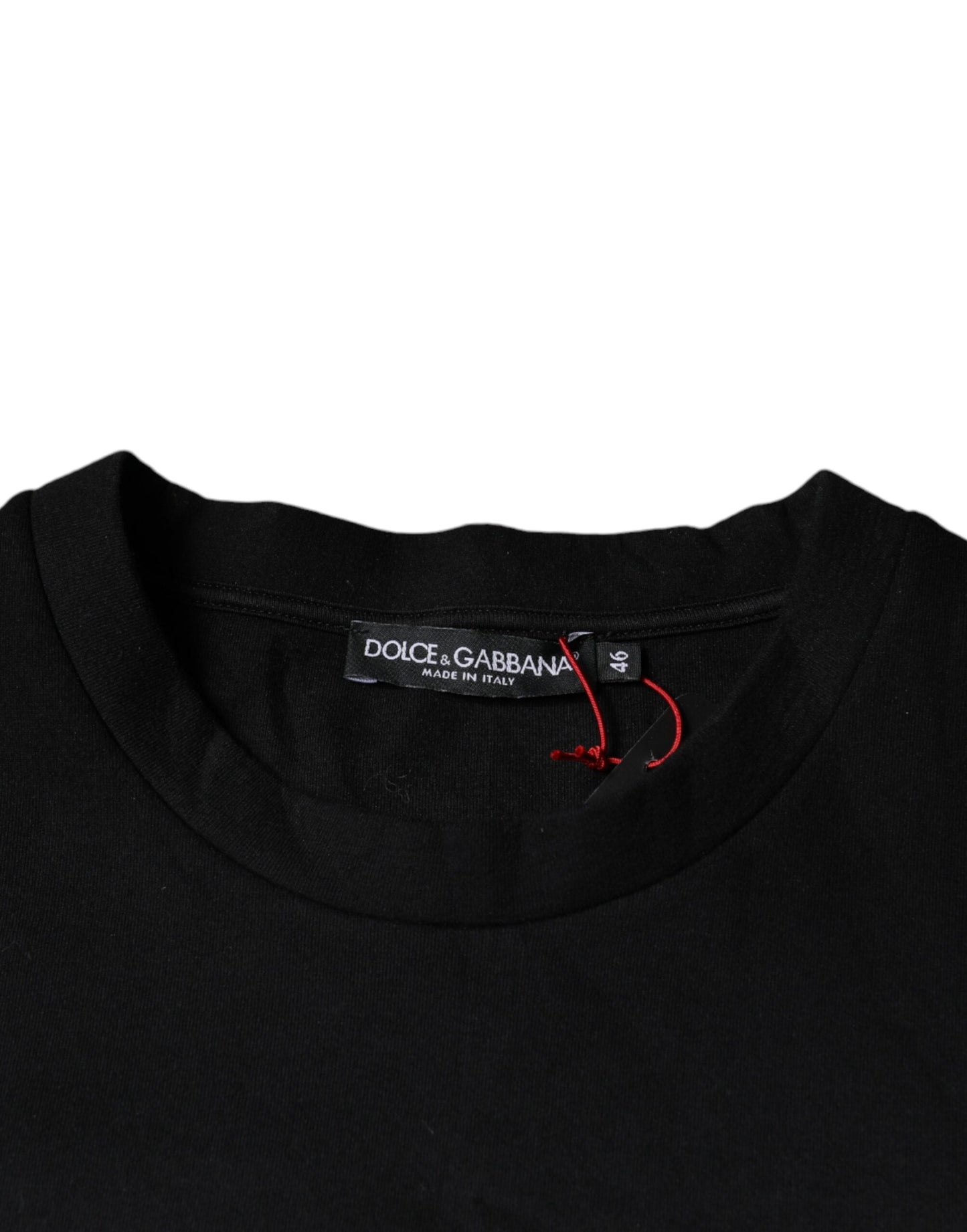 Dolce &amp; Gabbana zwart-leopard katoenen T-shirt met korte mouwen