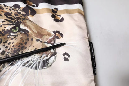 Dolce &amp; Gabbana zwart-leopard katoenen T-shirt met korte mouwen