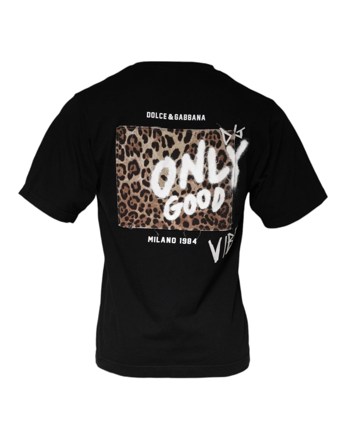 T-shirt en coton à col rond noir avec imprimé Amore de Dolce &amp; Gabbana