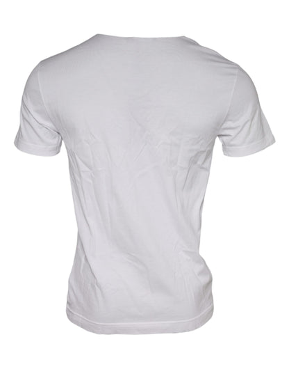 Dolce &amp; Gabbana wit katoenen T-shirt met ronde hals en grafische print