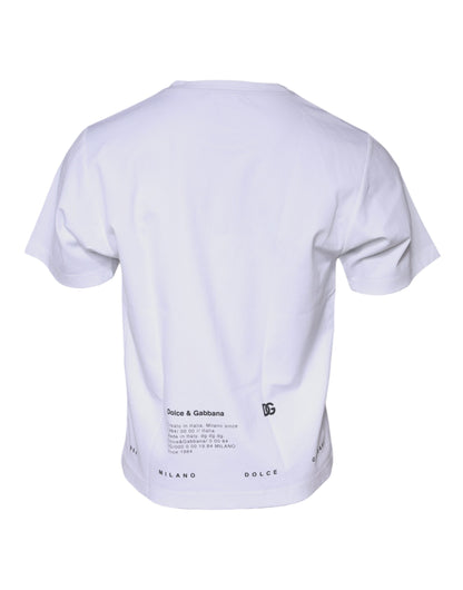 Dolce & Gabbana wit katoenen T-shirt met rode lippenprint