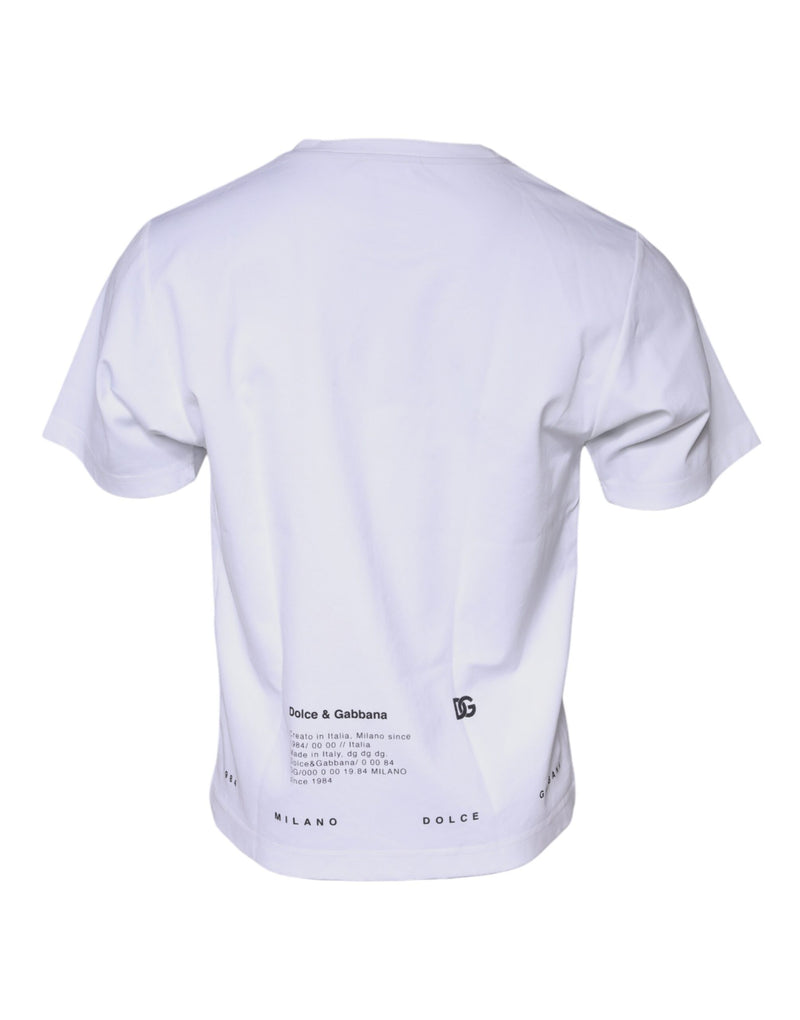 T-shirt en coton blanc Dolce &amp; Gabbana avec imprimé rouge lèvres
