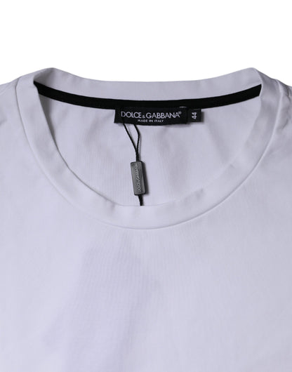 Dolce & Gabbana wit katoenen T-shirt met rode lippenprint