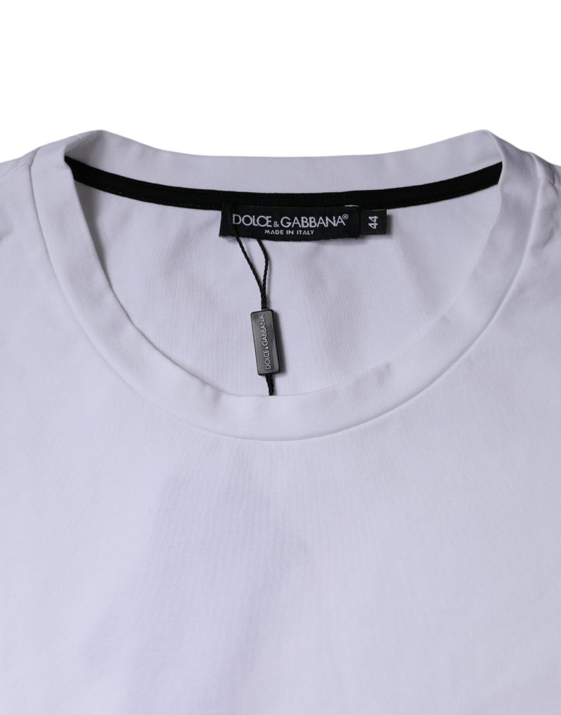 T-shirt en coton blanc Dolce &amp; Gabbana avec imprimé rouge lèvres