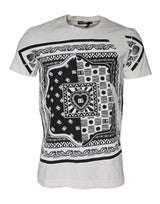 T-shirt à manches courtes en coton blanc à imprimé bandana de Dolce &amp; Gabbana