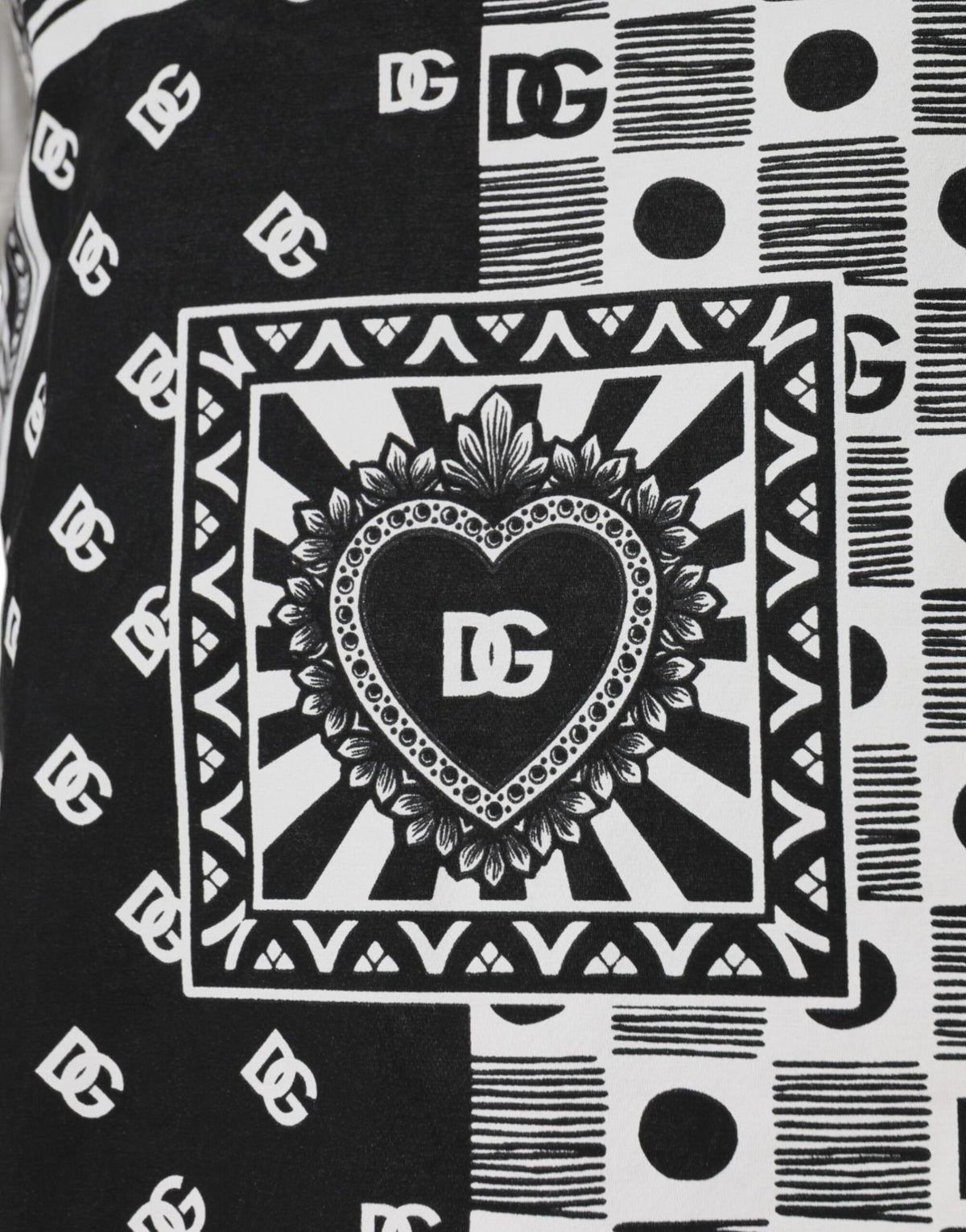 T-shirt à manches courtes en coton blanc à imprimé bandana de Dolce &amp; Gabbana