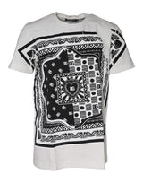 T-shirt à manches courtes en coton blanc à imprimé bandana de Dolce &amp; Gabbana