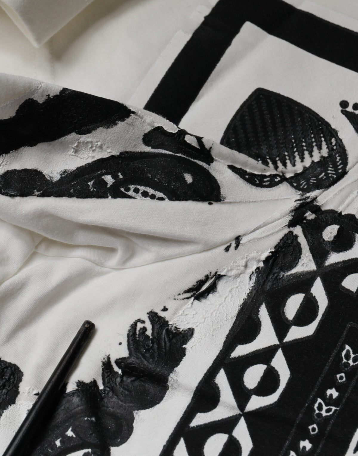 T-shirt à manches courtes en coton blanc à imprimé bandana de Dolce &amp; Gabbana