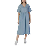 B.Young BYLANA Loose Dress - Light Blue Cotton Long