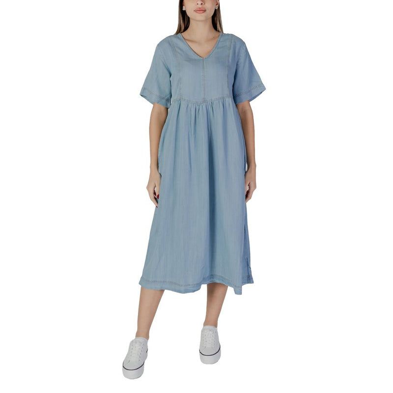 B.Young BYLANA Loose Dress - Light Blue Cotton Long