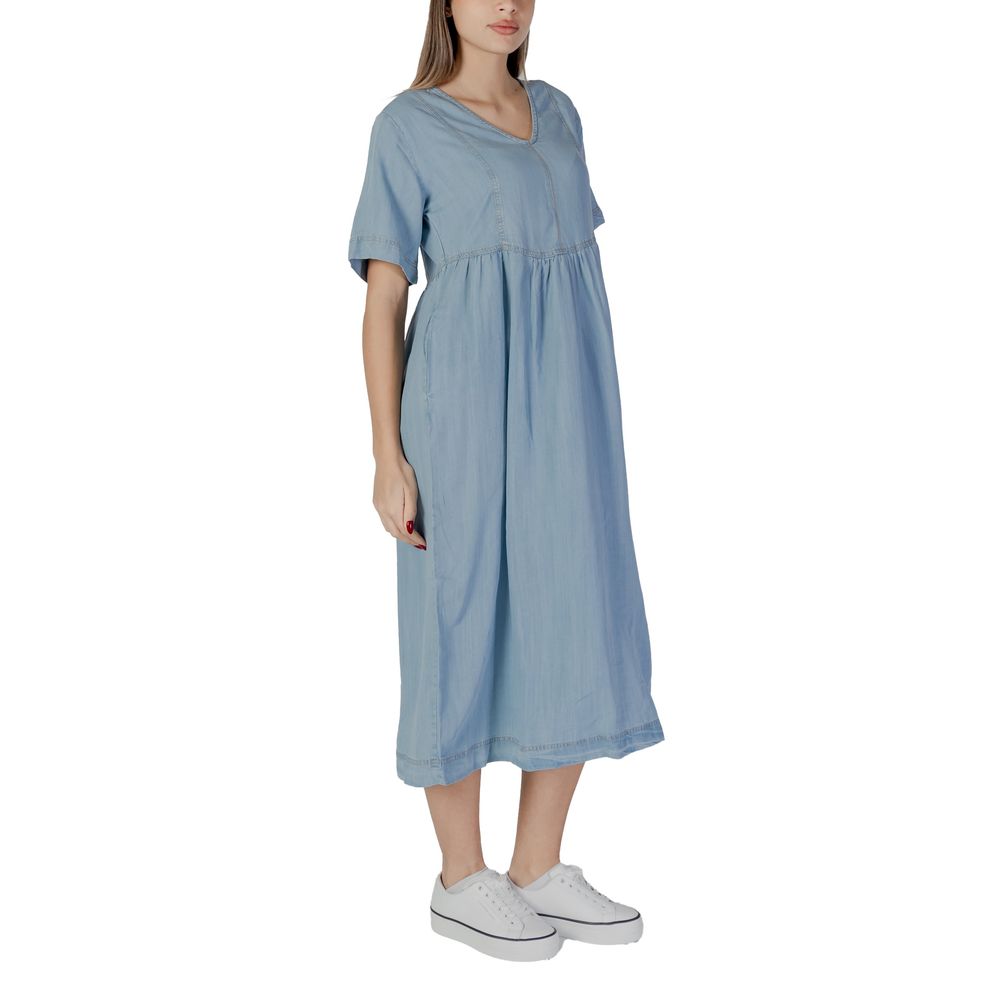 B.Young BYLANA Loose Dress - Light Blue Cotton Long