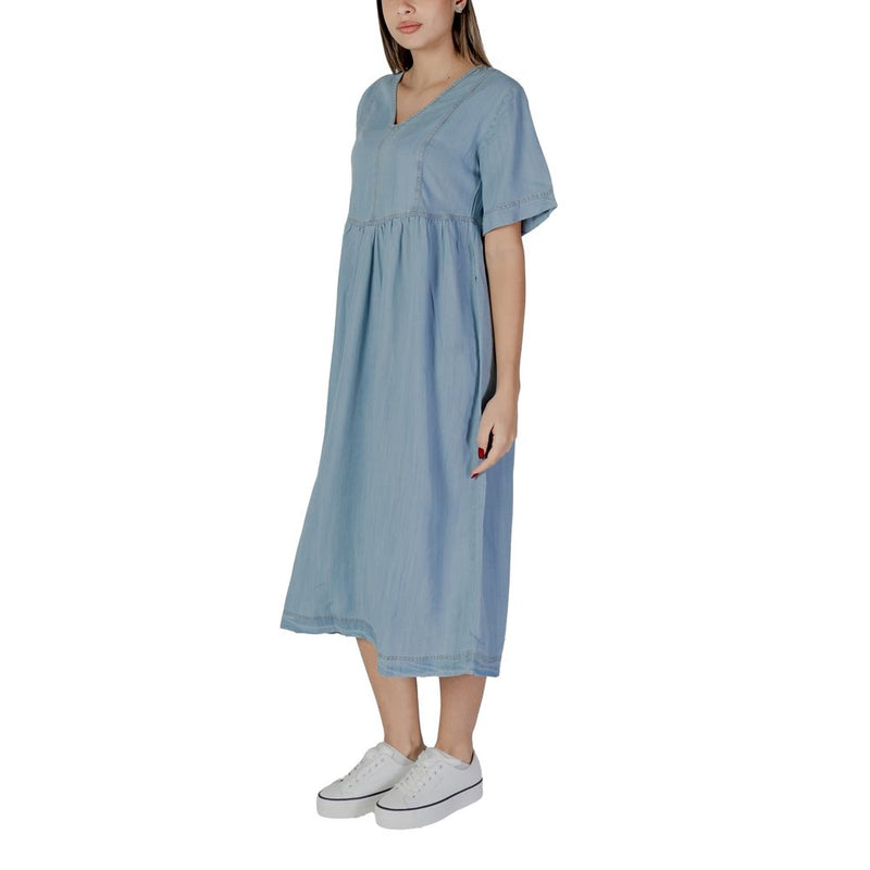 B.Young BYLANA Loose Dress - Light Blue Cotton Long