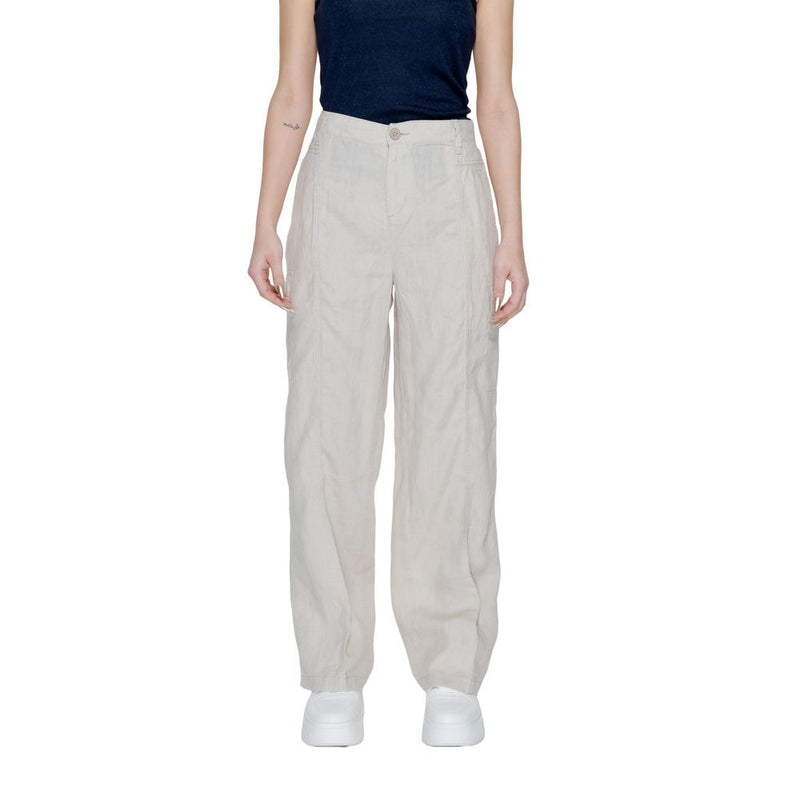 Street One Beige Linen Pant - Élégantes Pantalons Évasés pour Femmes