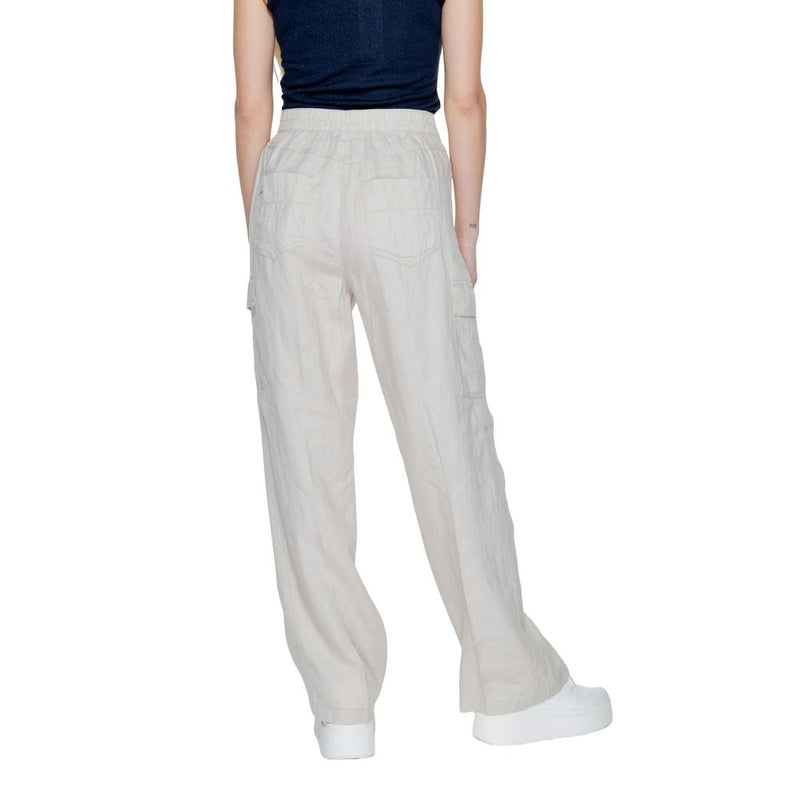 Street One Beige Linen Pant - Élégantes Pantalons Évasés pour Femmes