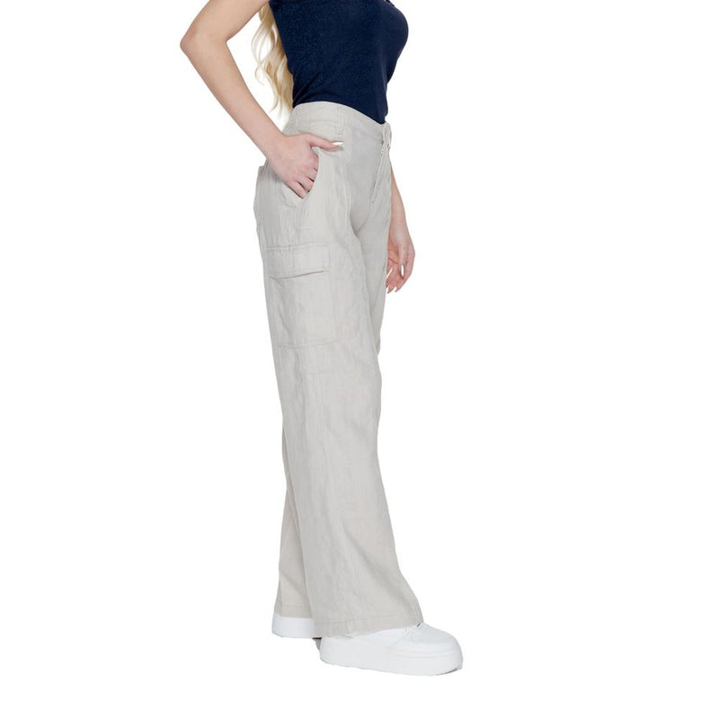 Street One Beige Linen Pant - Élégantes Pantalons Évasés pour Femmes