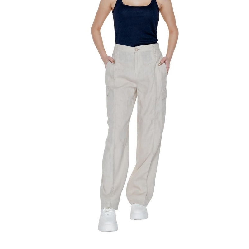 Street One Beige Linen Pant - Élégantes Pantalons Évasés pour Femmes
