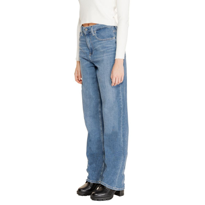 Calvin Klein Jeans Blue Cotton High Rise Loose Fit Jean