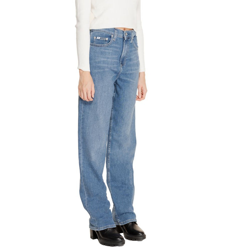 Calvin Klein Jeans Blue Cotton High Rise Loose Fit Jean