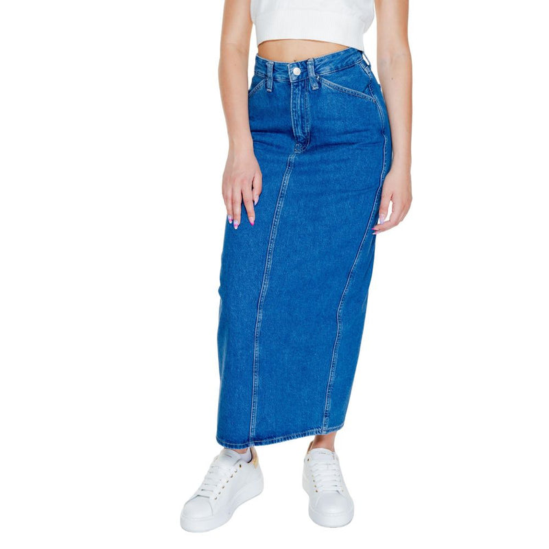 Calvin Klein Jeans POCKET MAXI J20J223680 Jupe Longue en Coton Bleu