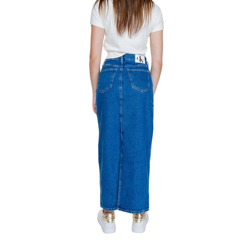Calvin Klein Jeans POCKET MAXI J20J223680 Jupe Longue en Coton Bleu