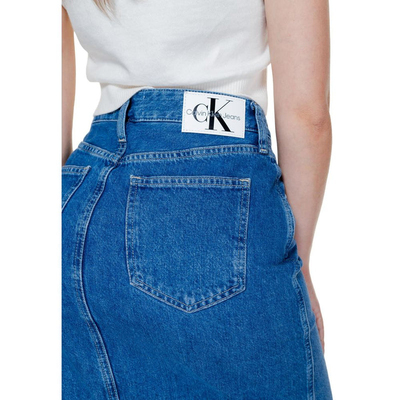Calvin Klein Jeans POCKET MAXI J20J223680 Jupe Longue en Coton Bleu