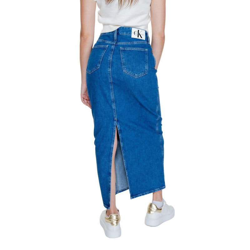 Calvin Klein Jeans POCKET MAXI J20J223680 Jupe Longue en Coton Bleu