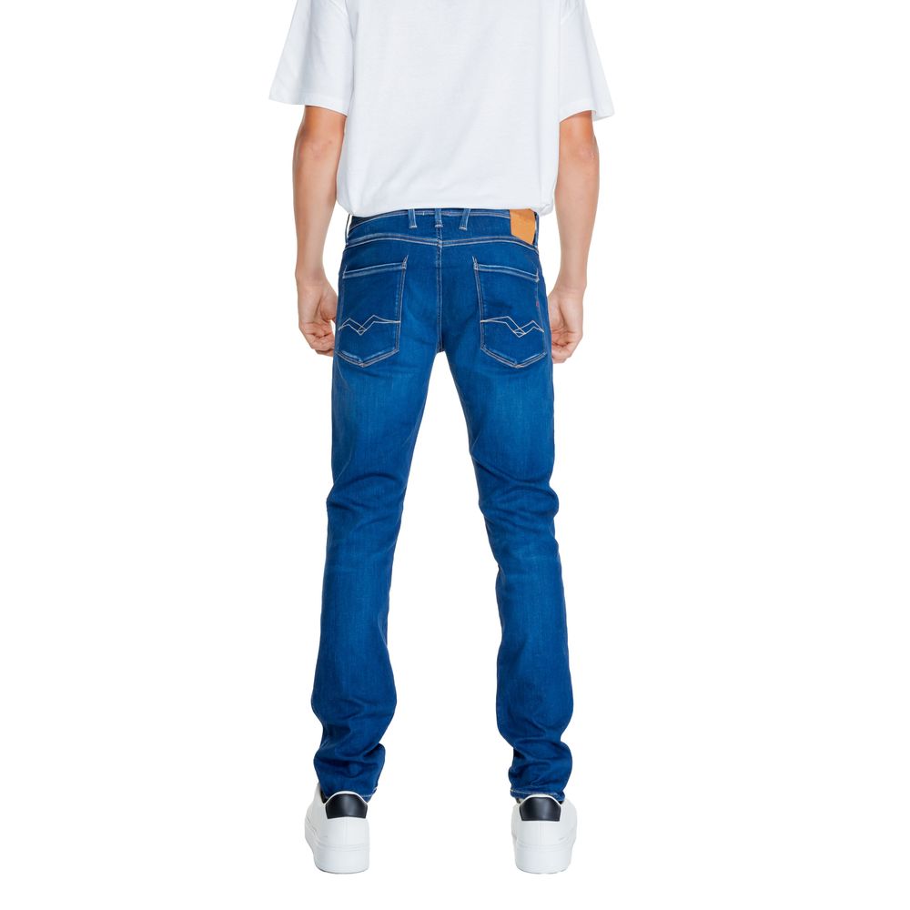 Replay Blue Cotton Relaxed Fit Jean