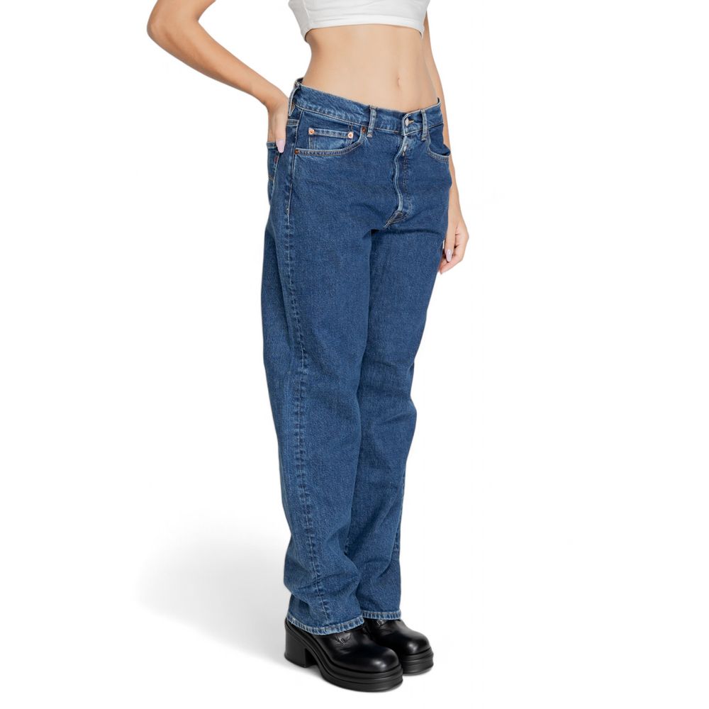 Replay Blue Cotton Mom Jean - All-Day Comfort and Style