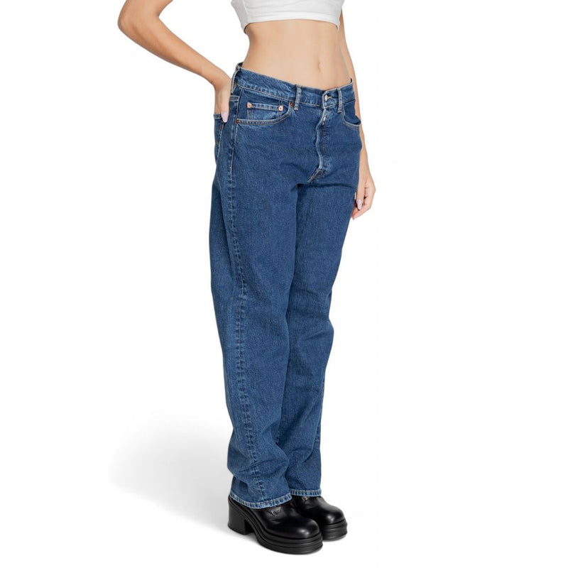 Replay Blue Cotton Mom Jean - All-Day Comfort and Style