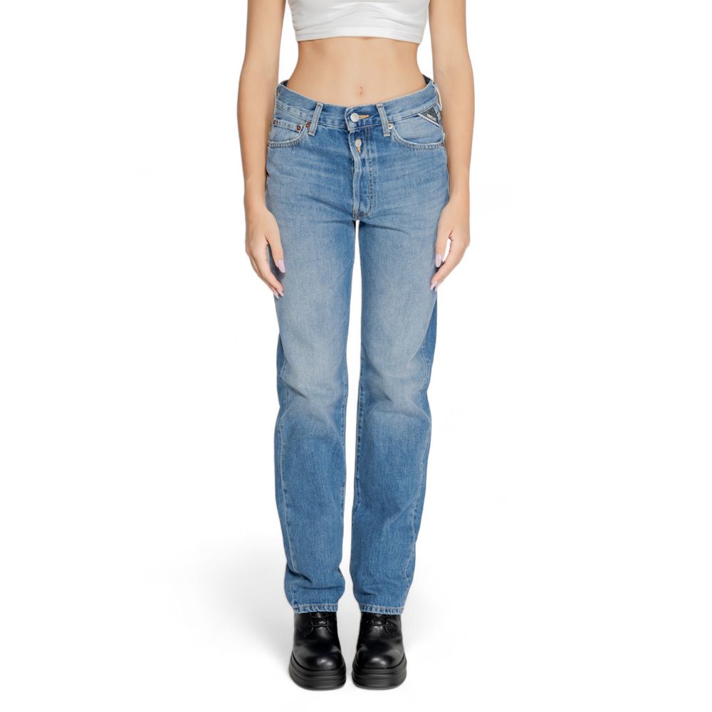 Replay Blue Cotton Mom Jeans for Women - Stylish & Comfortable