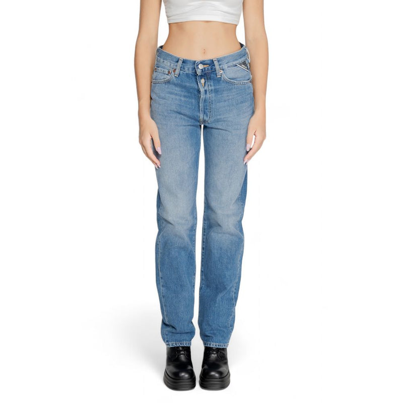 Replay Blue Cotton Mom Jeans for Women - Stylish & Comfortable