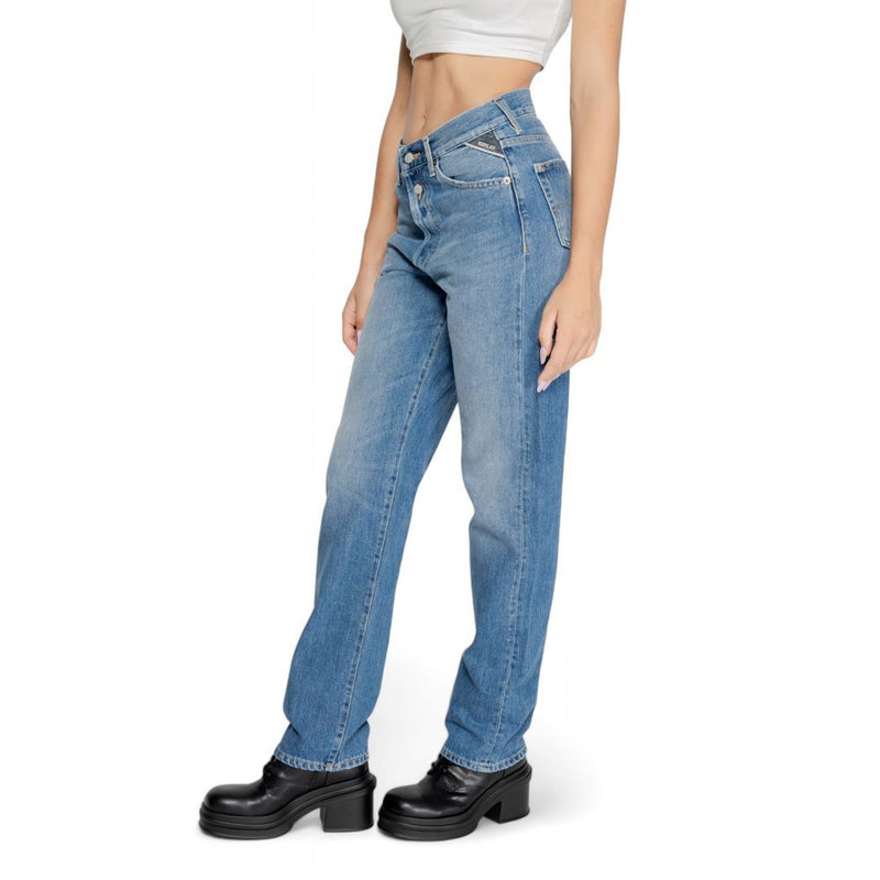 Replay Blue Cotton Mom Jeans for Women - Stylish & Comfortable