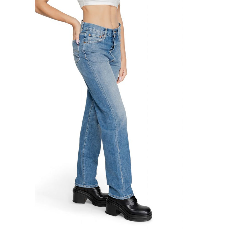 Replay Blue Cotton Mom Jeans for Women - Stylish & Comfortable