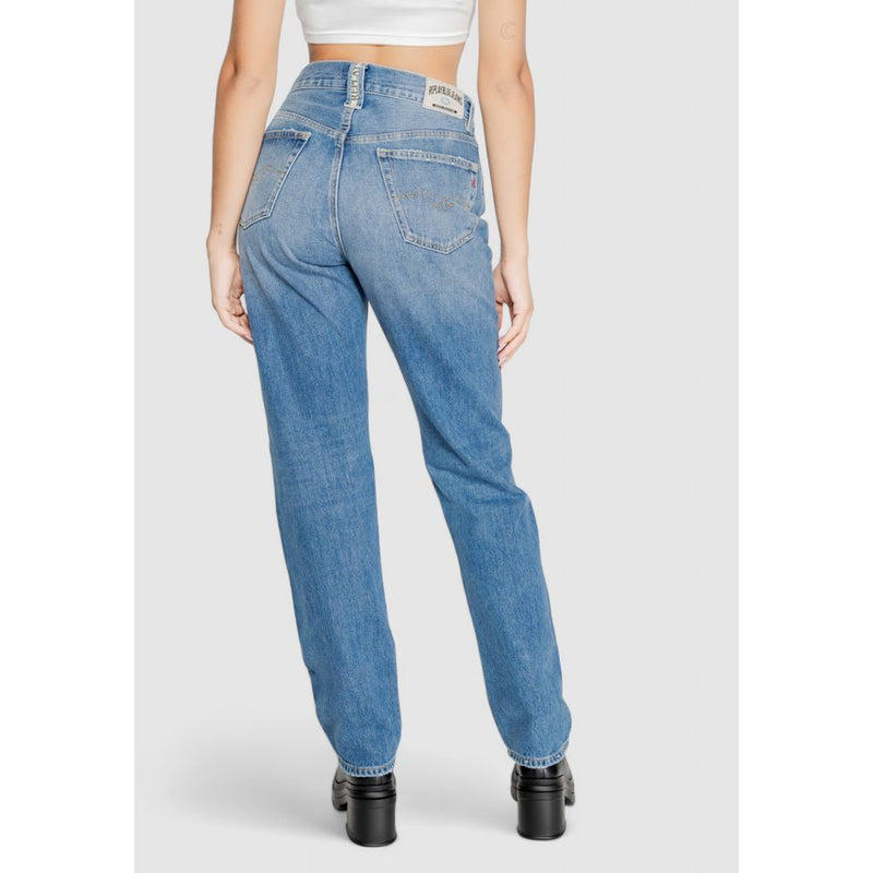 Replay Blue Cotton Mom Jeans for Women - Stylish & Comfortable
