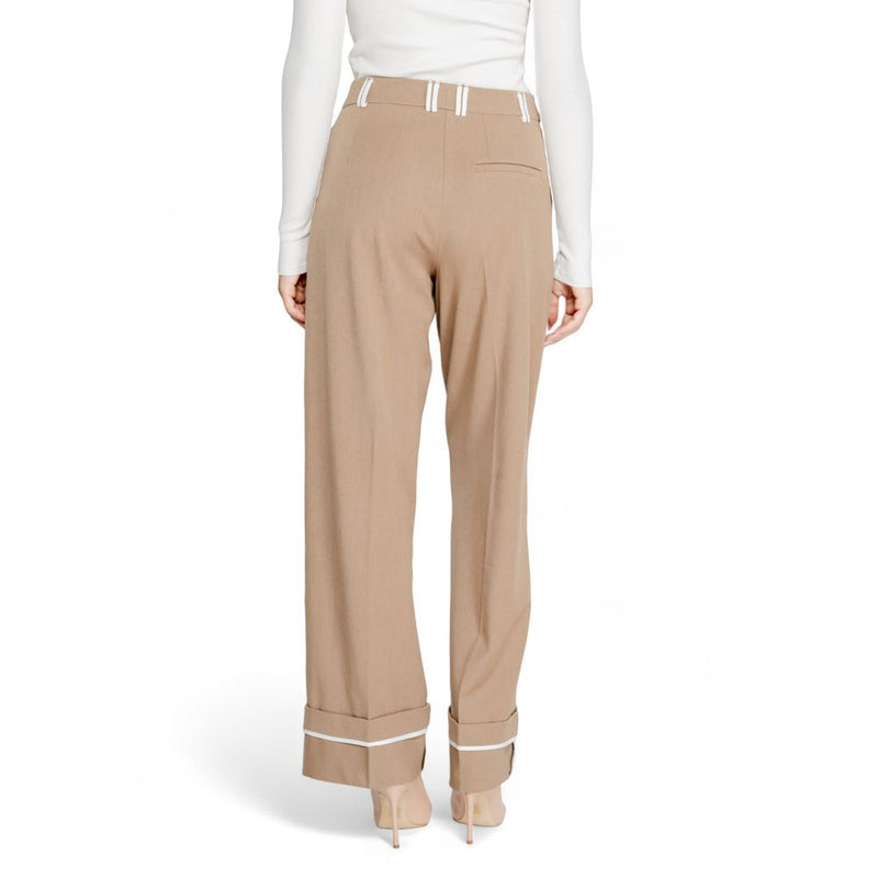 Only Brown Recycled Polyester Palazzo Trousers