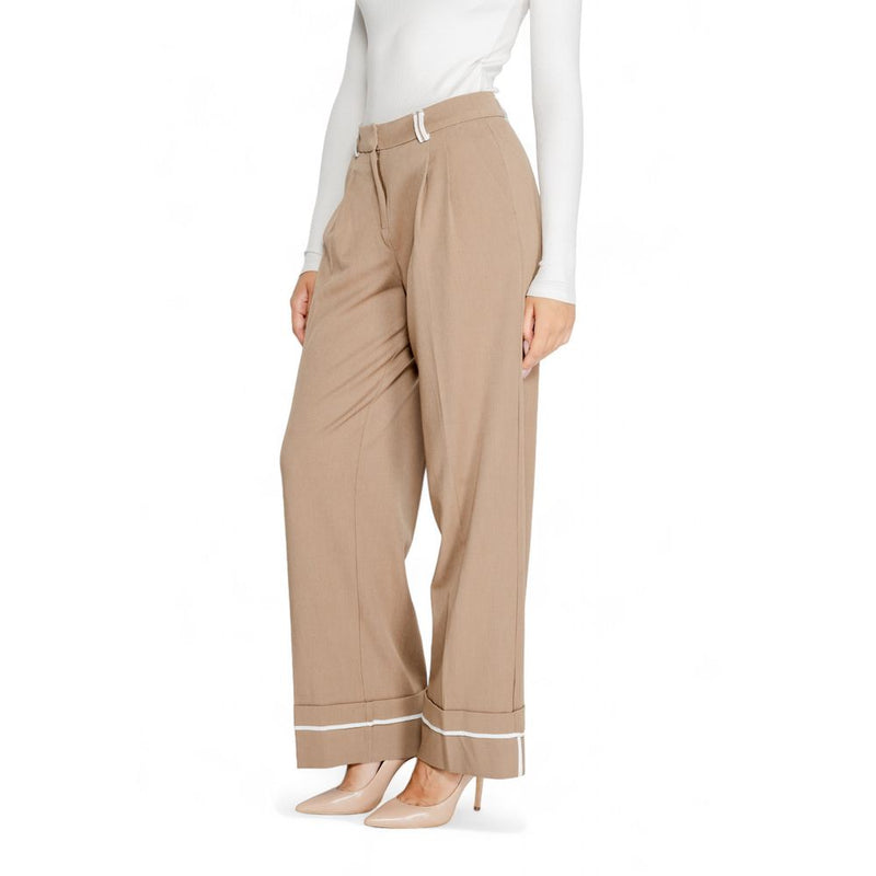 Only Brown Recycled Polyester Palazzo Trousers