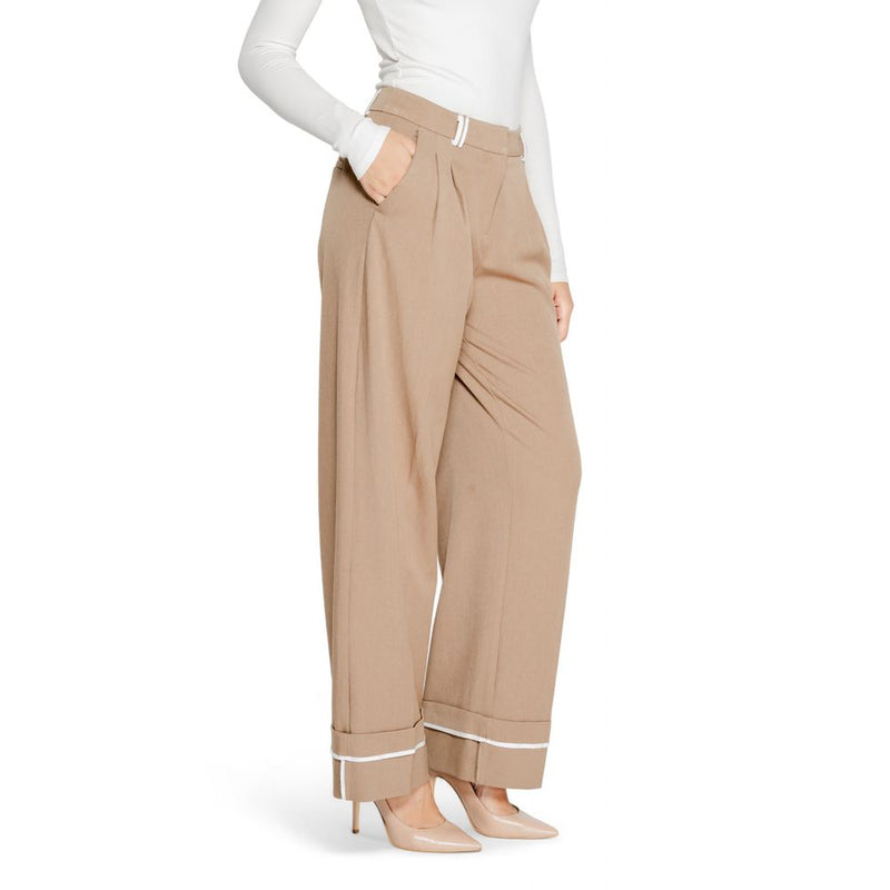 Only Brown Recycled Polyester Palazzo Trousers