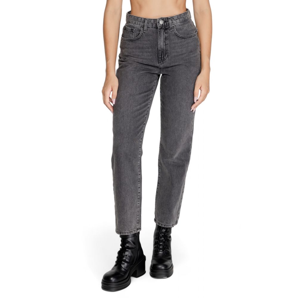 Only Gray Cotton Mom Jean