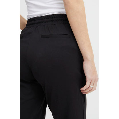 ICHI Black Polyester Pant