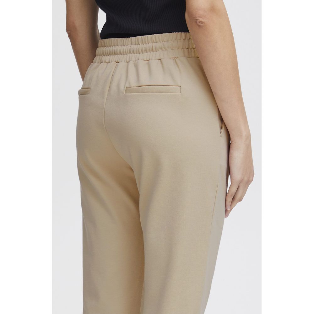 Pantalon ICHI en polyester beige