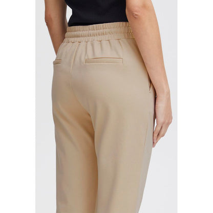 Pantalon ICHI en polyester beige