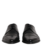 Dolce & Gabbana Black Leather Lace Up Derby Formal Shoes