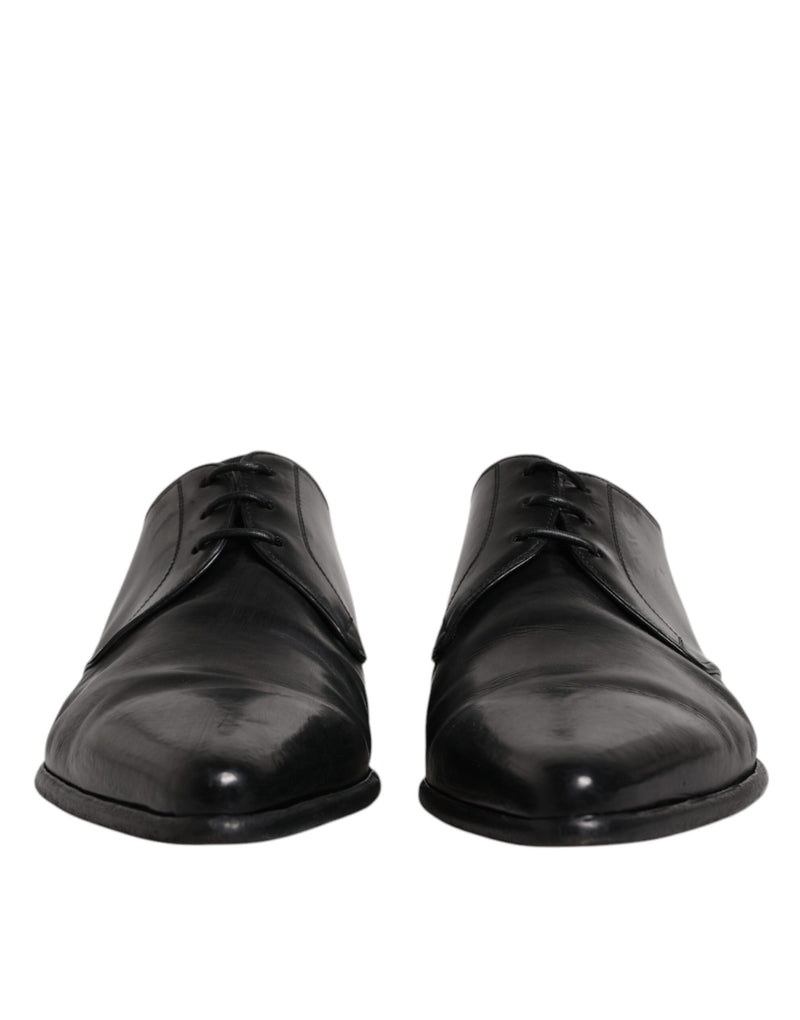 Dolce & Gabbana Black Leather Lace Up Derby Formal Shoes