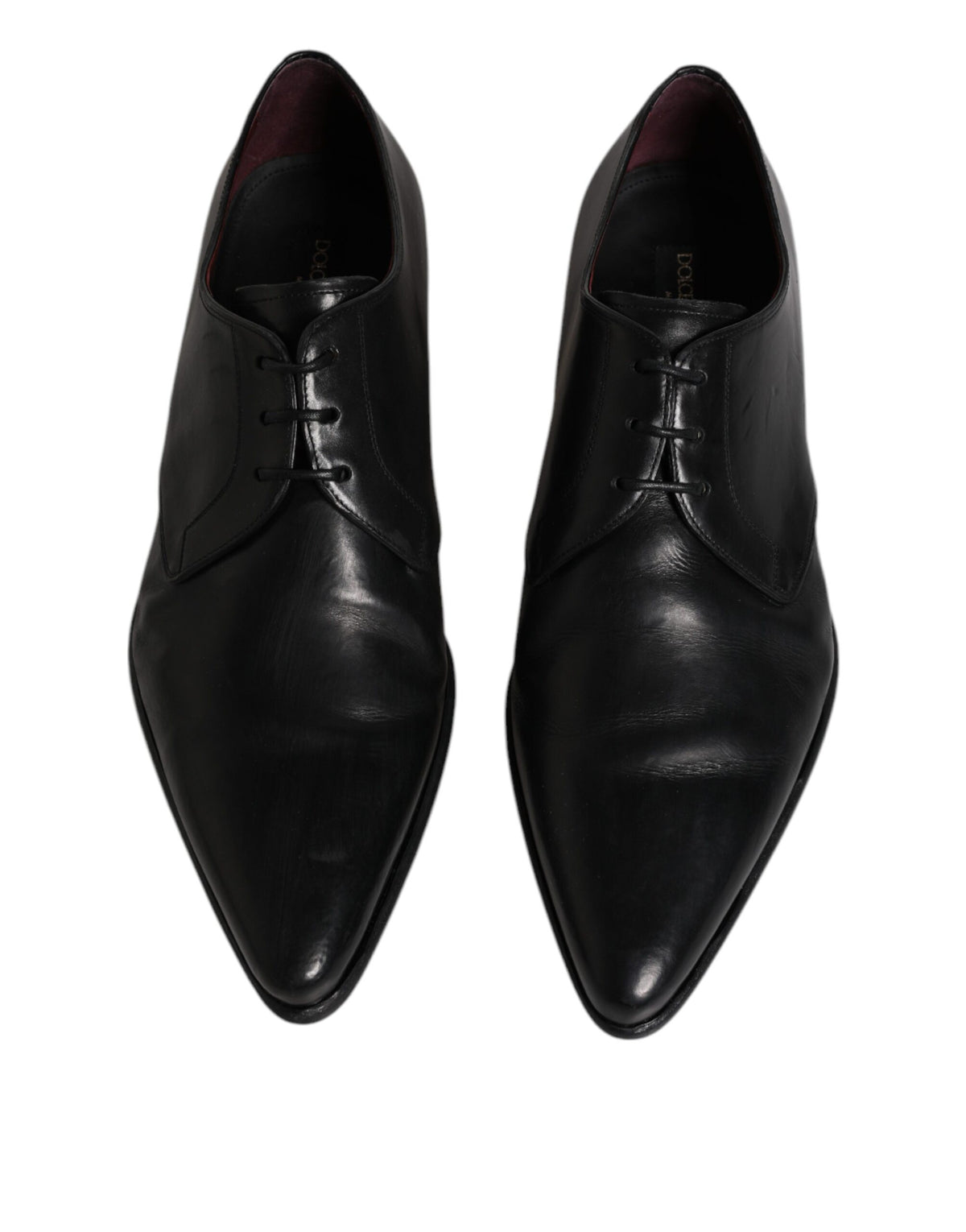 Dolce & Gabbana Black Leather Lace Up Derby Formal Shoes