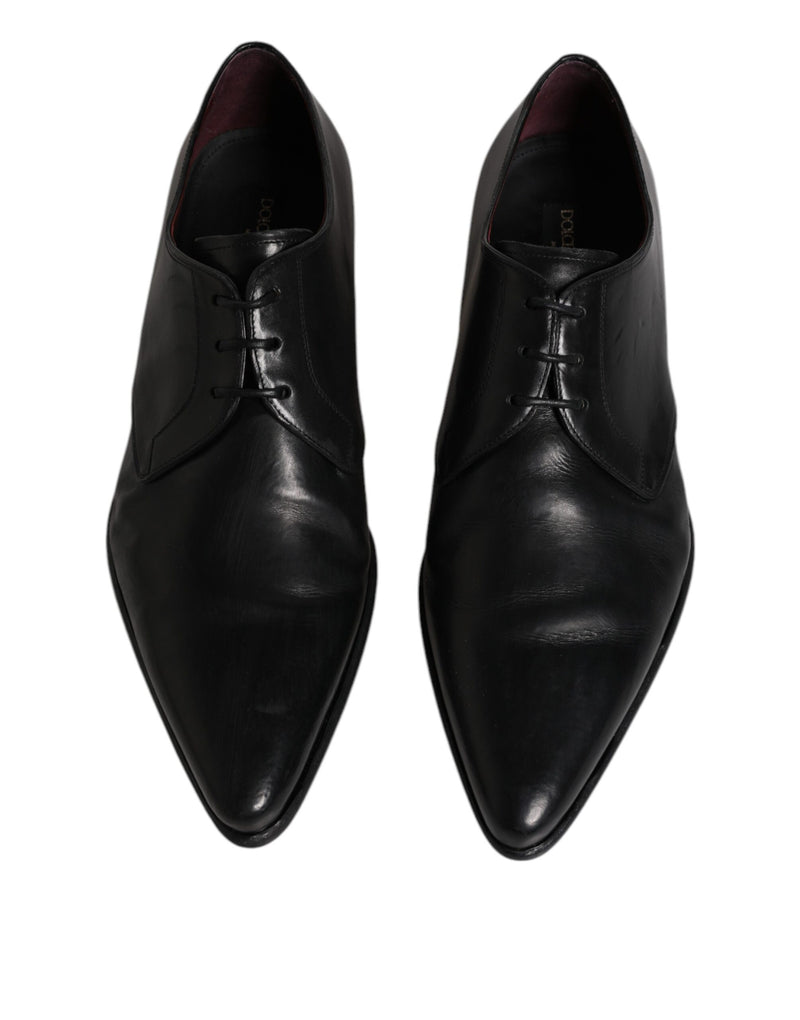 Dolce & Gabbana Black Leather Lace Up Derby Formal Shoes