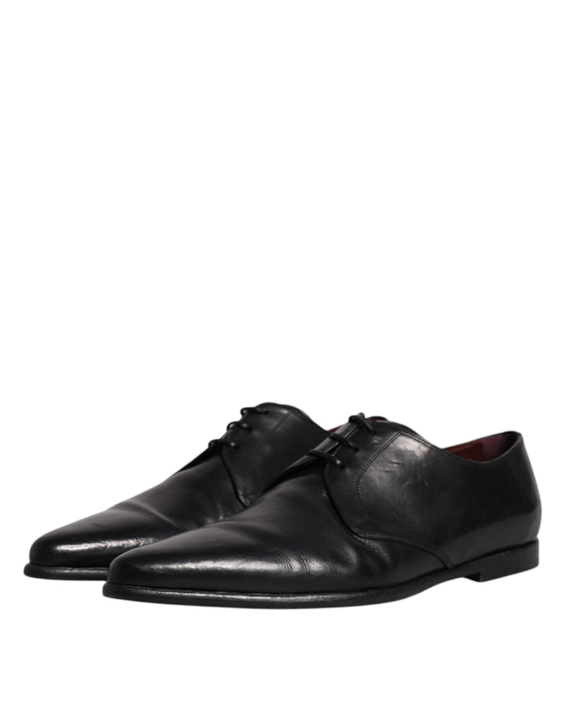 Dolce & Gabbana Black Leather Lace Up Derby Formal Shoes