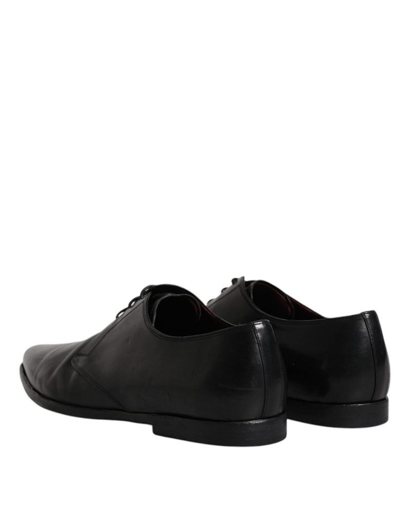 Dolce & Gabbana Black Leather Lace Up Derby Formal Shoes